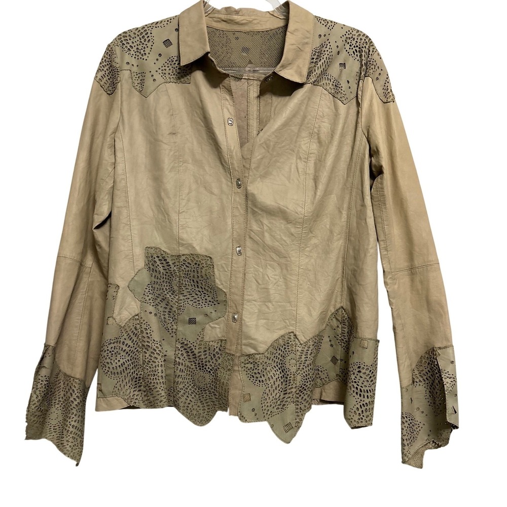 Sylvie Schimmel Paris‎ 100% Lamb Leather lightweight Jacket/Shirt – Size 46